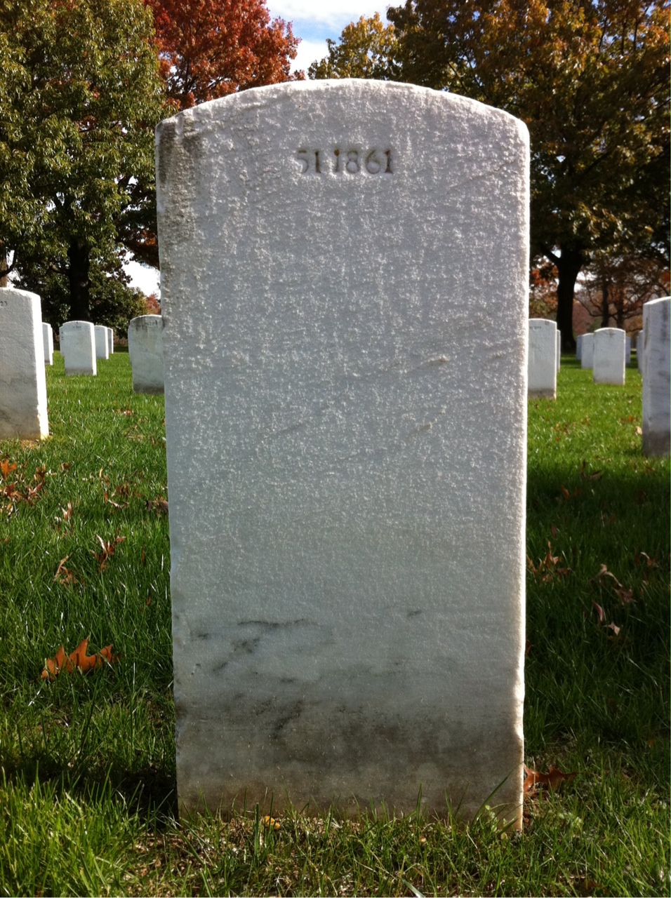 Back of headstone — Frederick Corbman