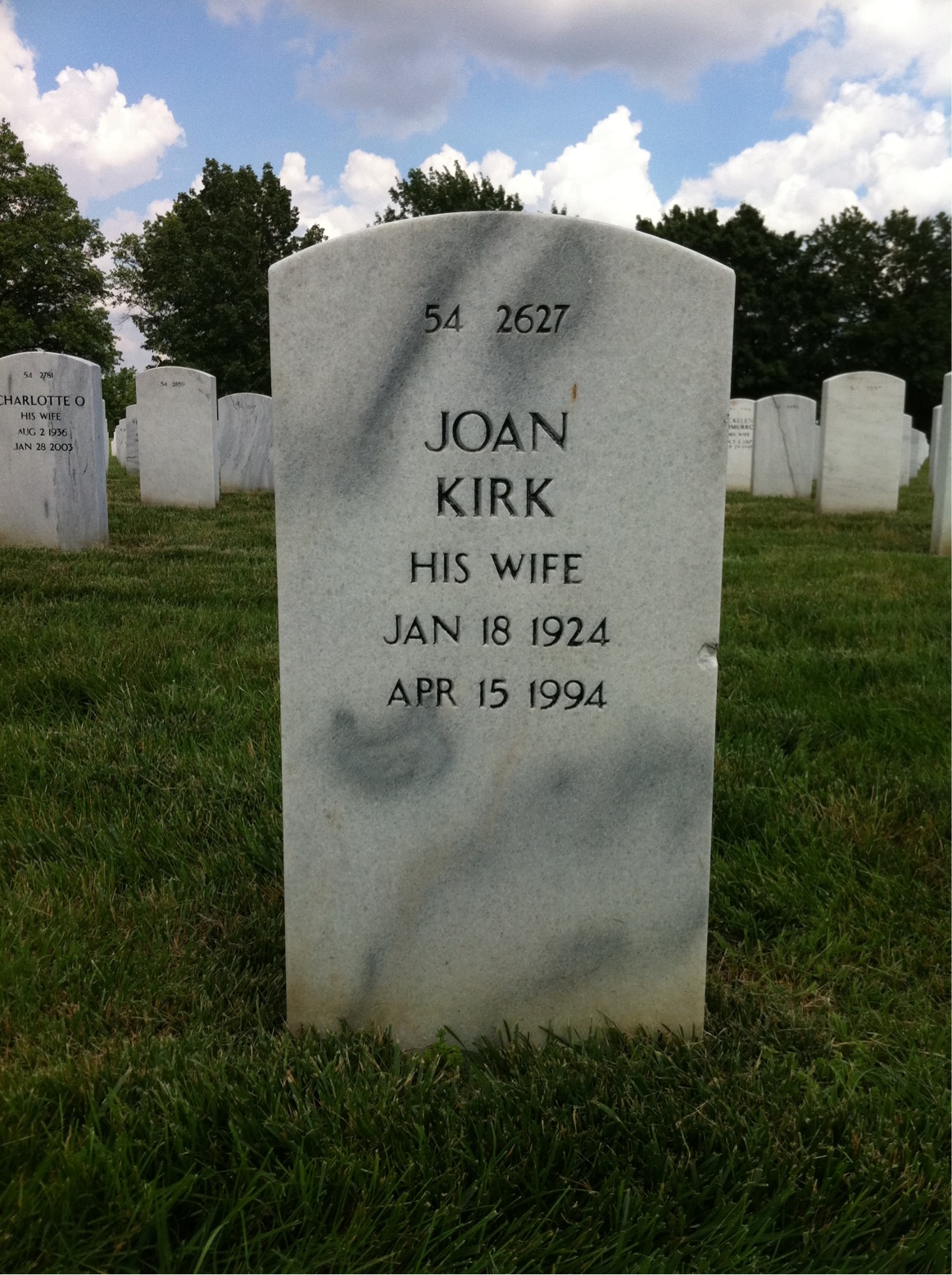 Back of headstone — Francis Durkin