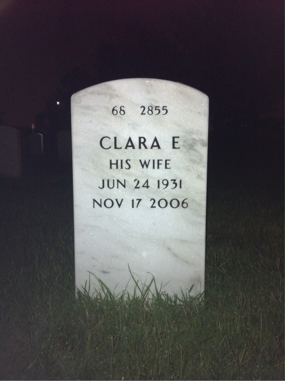 Back of headstone — James Byrd