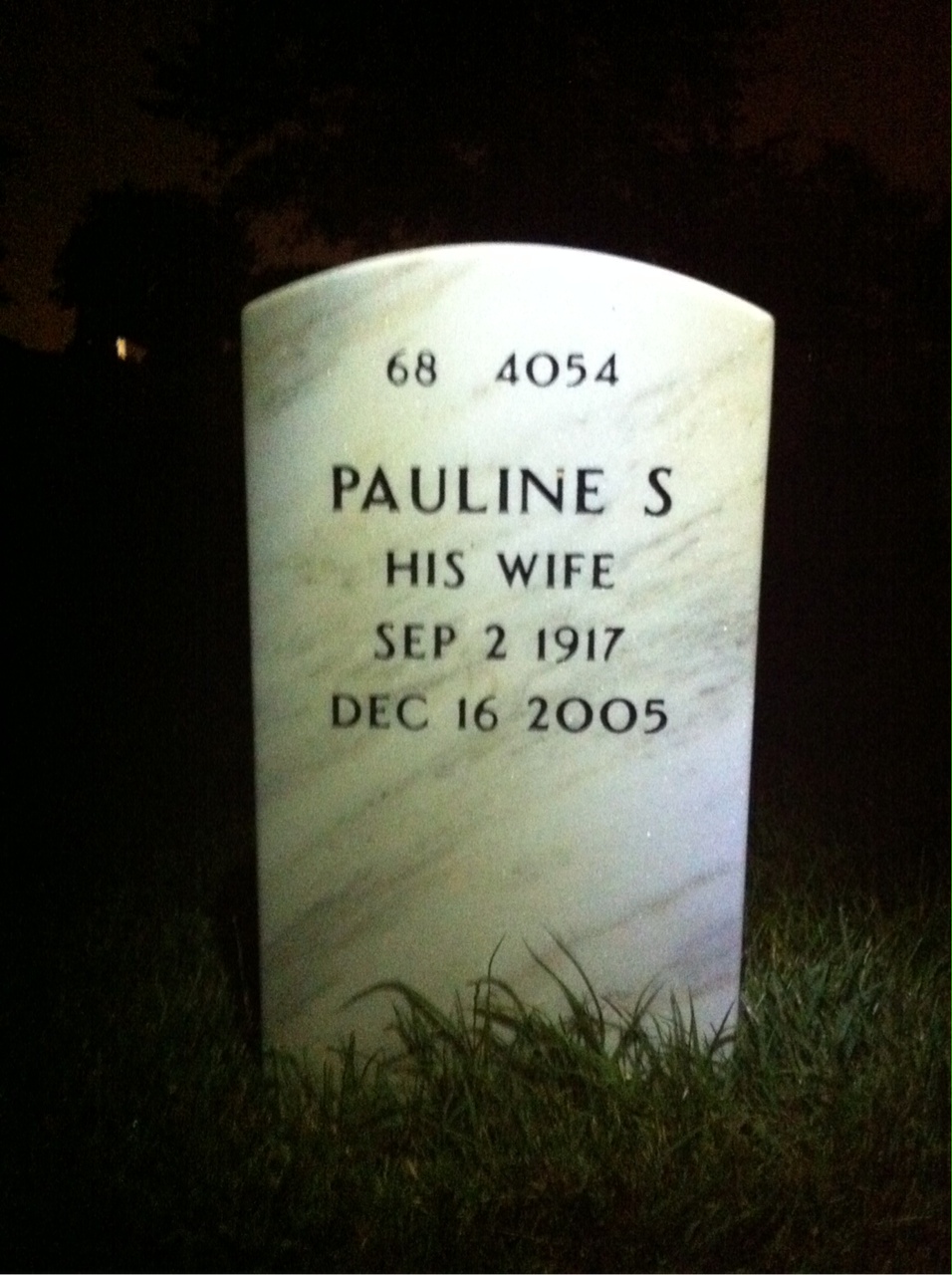 Back of headstone — Marvin Fisher