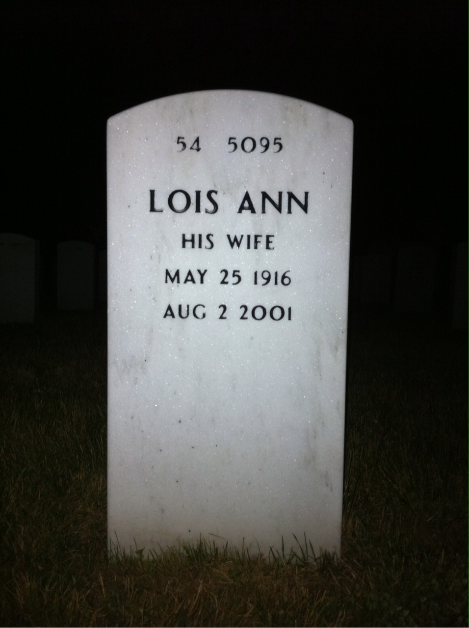 Back of headstone — William Lundberg