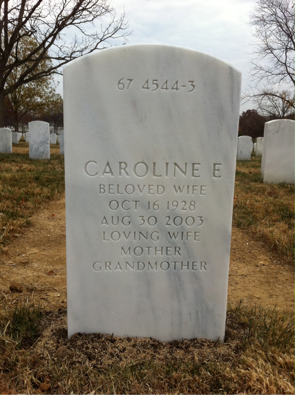 Back of headstone — Gainey Maxwell