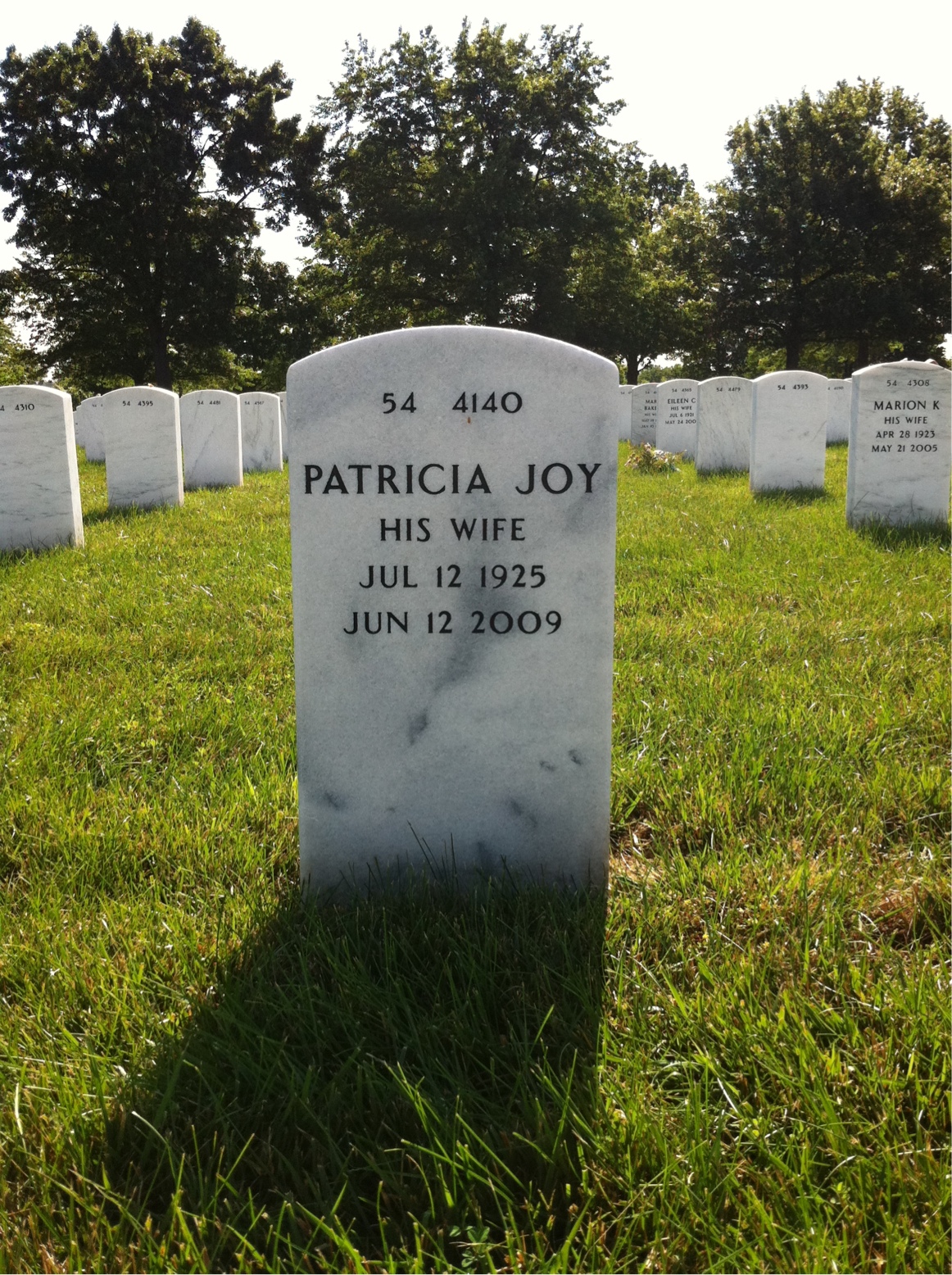 Back of headstone — George Berry