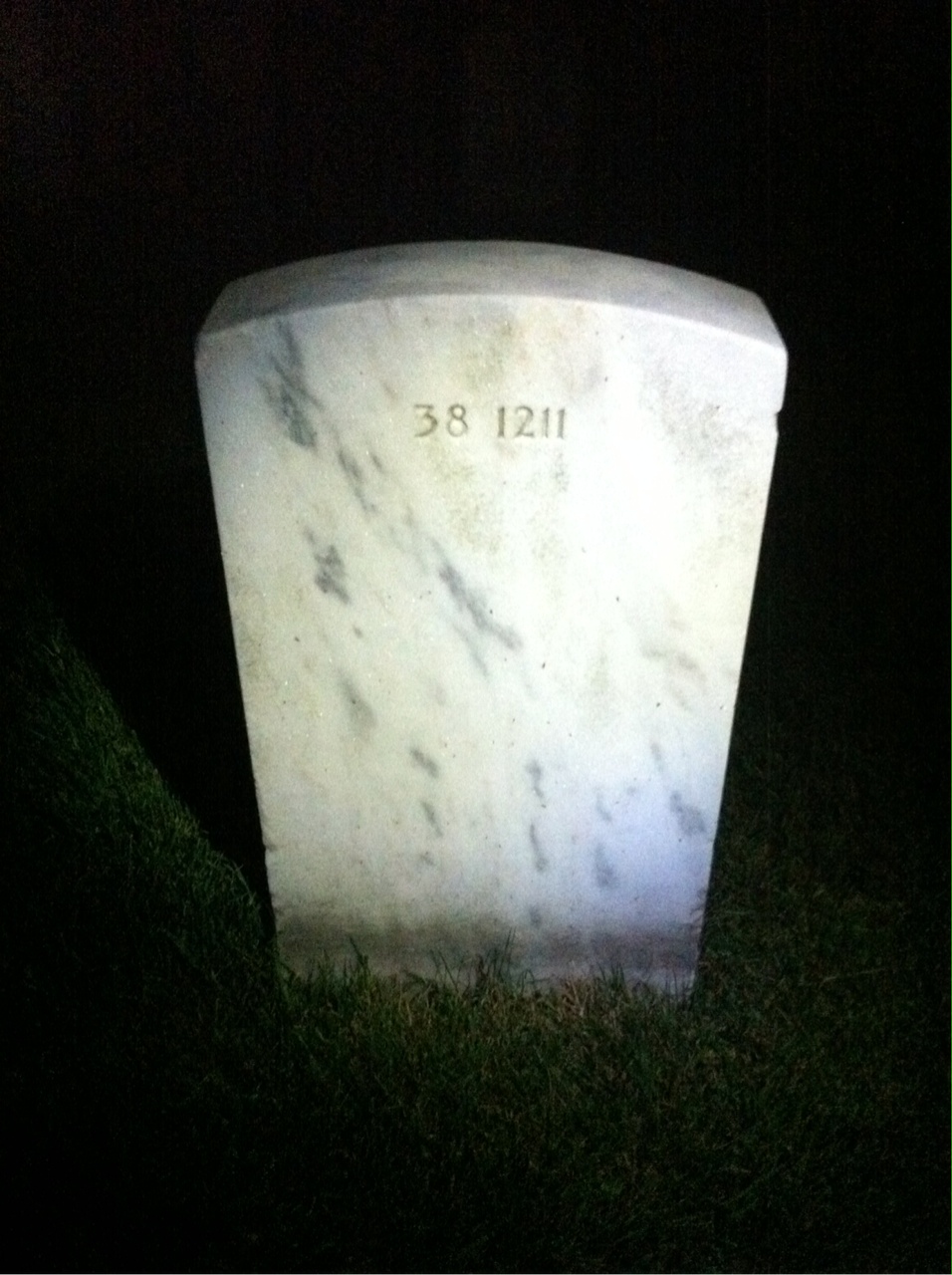 Back of headstone — Mamie Baker