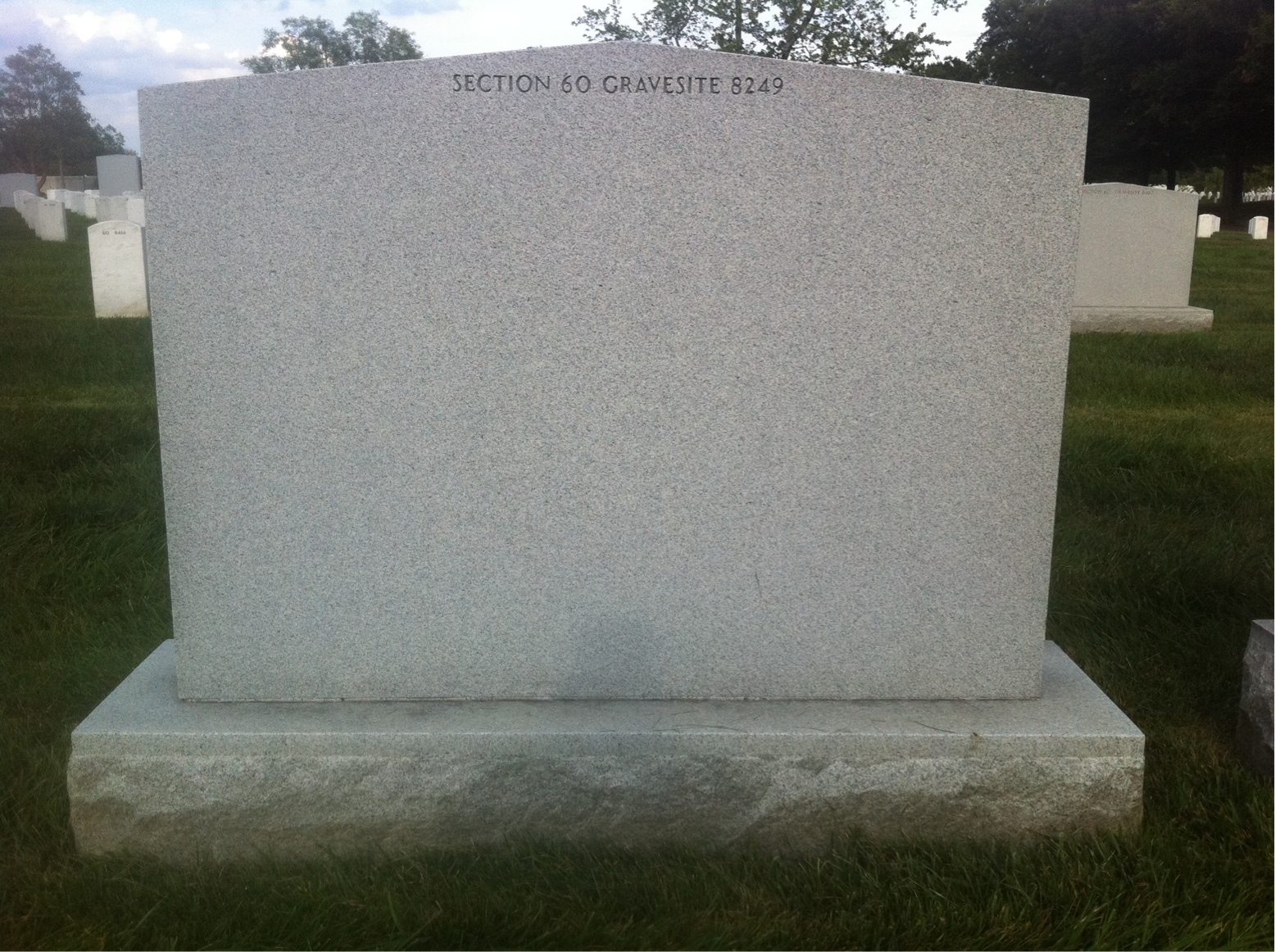Back of headstone — James Palko