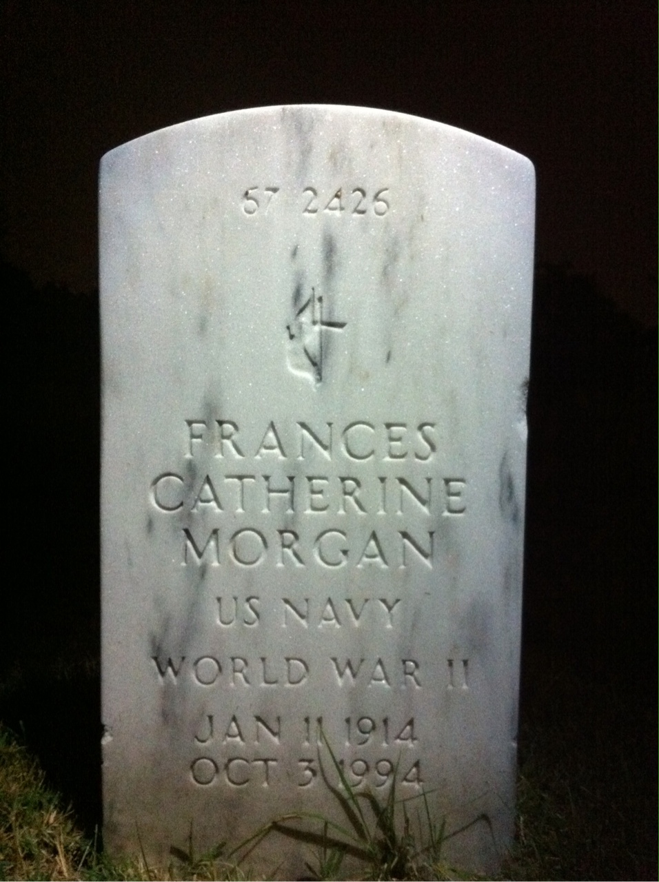 Back of headstone — Earl Morgan