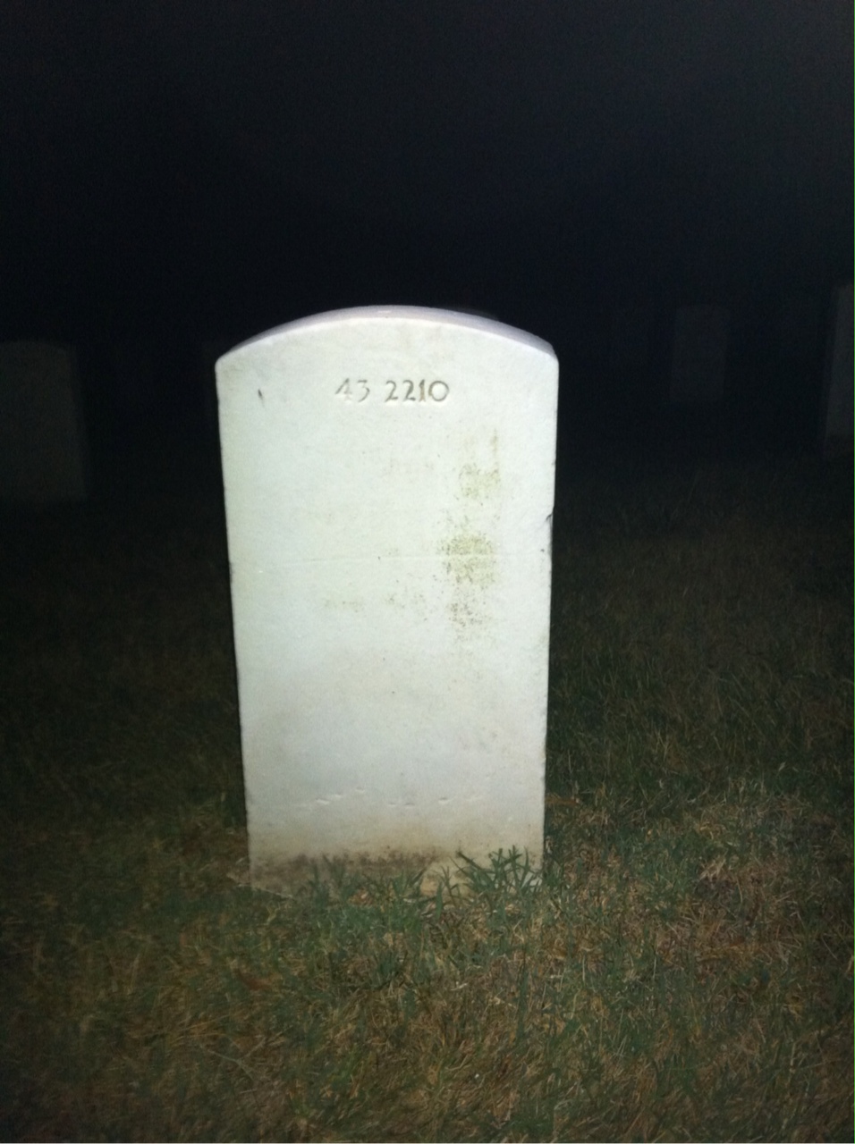 Back of headstone — John Alden