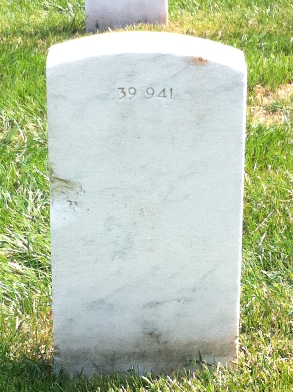Back of headstone — Catherine Cox