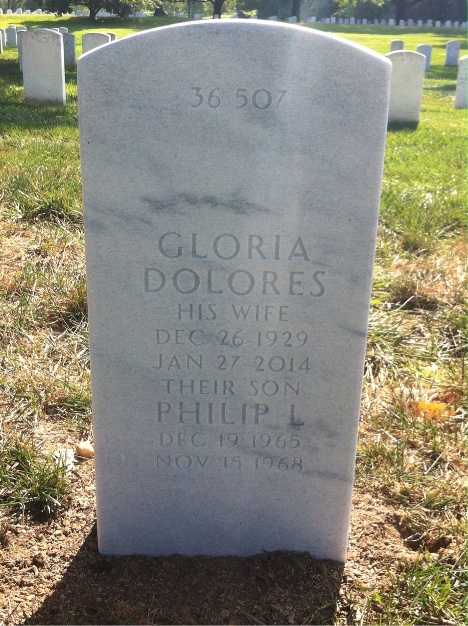 Back of headstone — Frank Phillip Souza