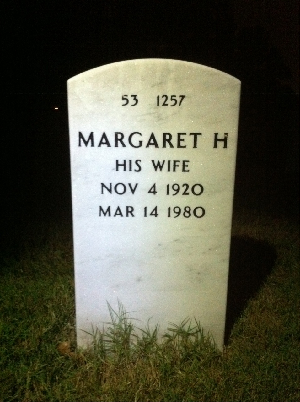 Back of headstone — Mel Allex