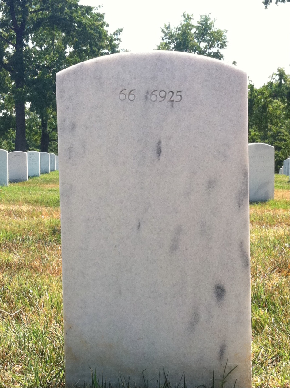 Back of headstone — William B Carne