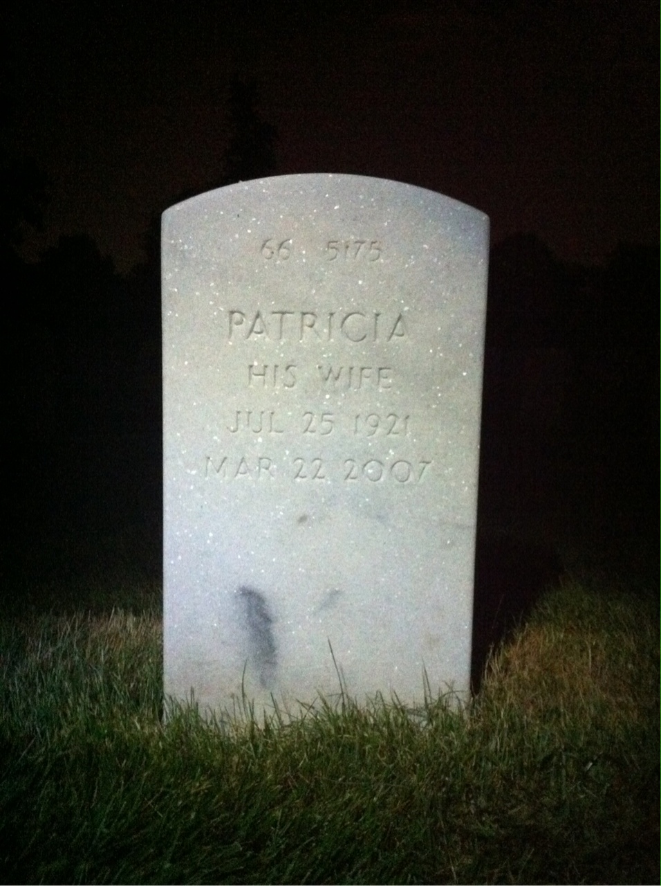 Back of headstone — Glen Crawford