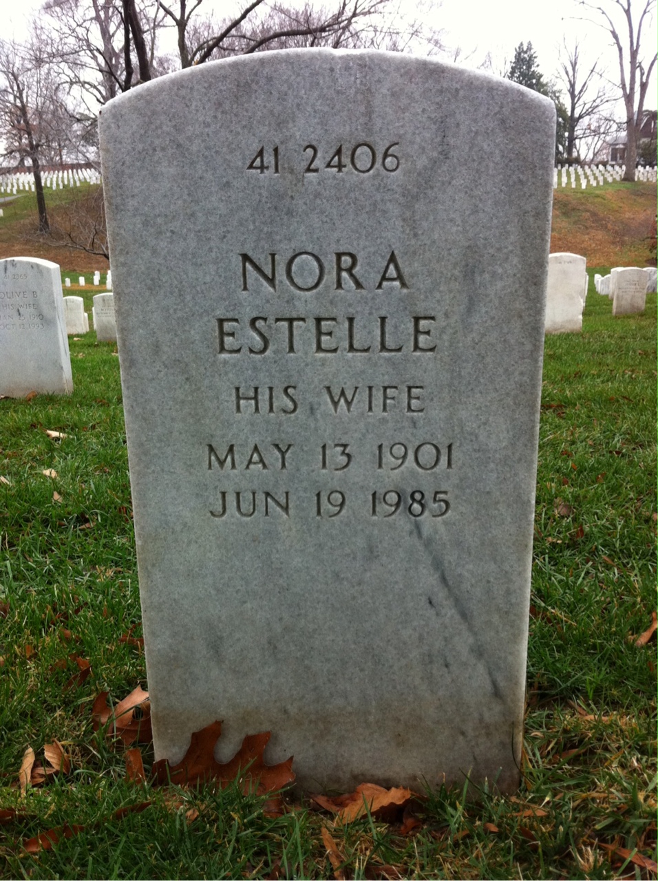 Back of headstone — Alfred Caron