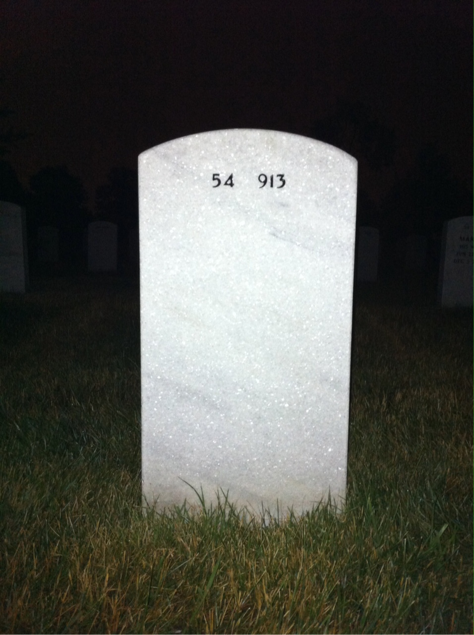 Back of headstone — Richard Benson