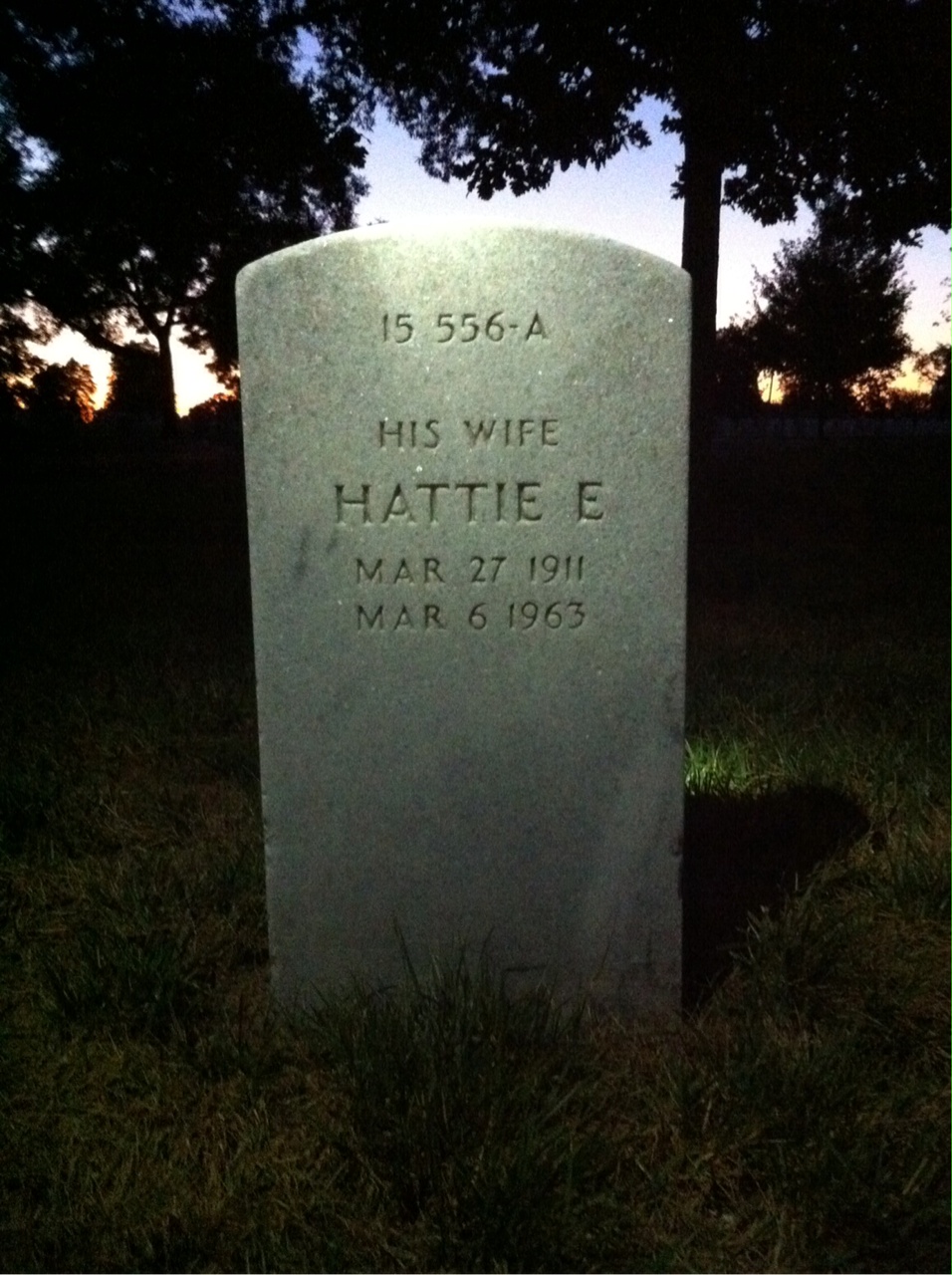 Back of headstone — James Milroy