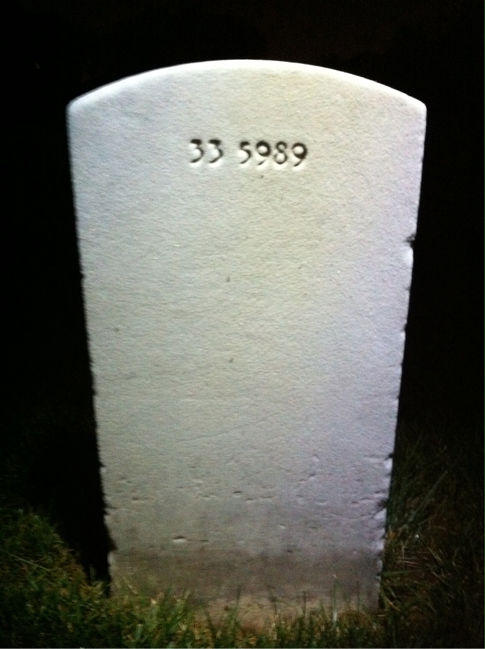 Back of headstone — Vernie Ballance