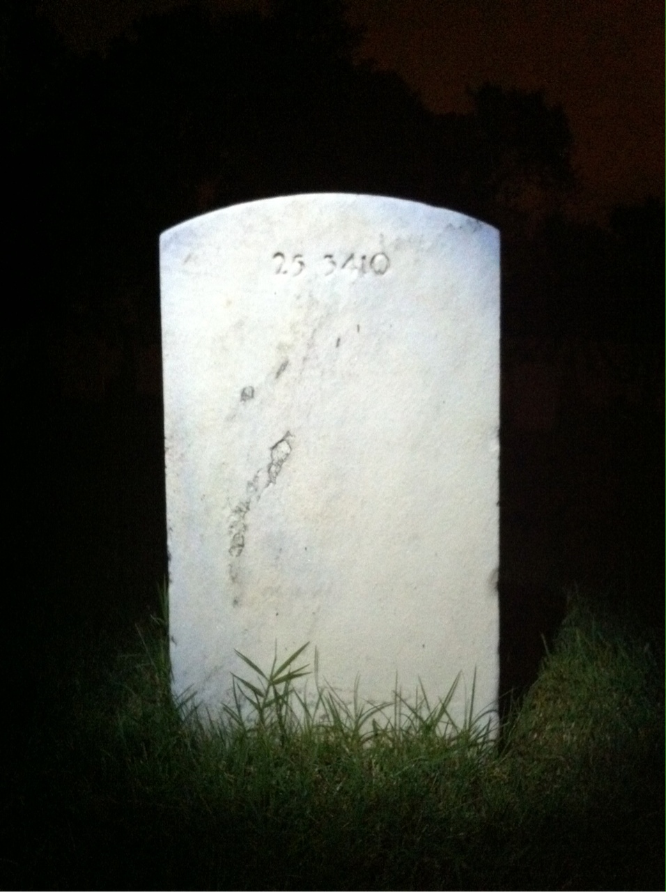 Back of headstone — Andrew Barrett