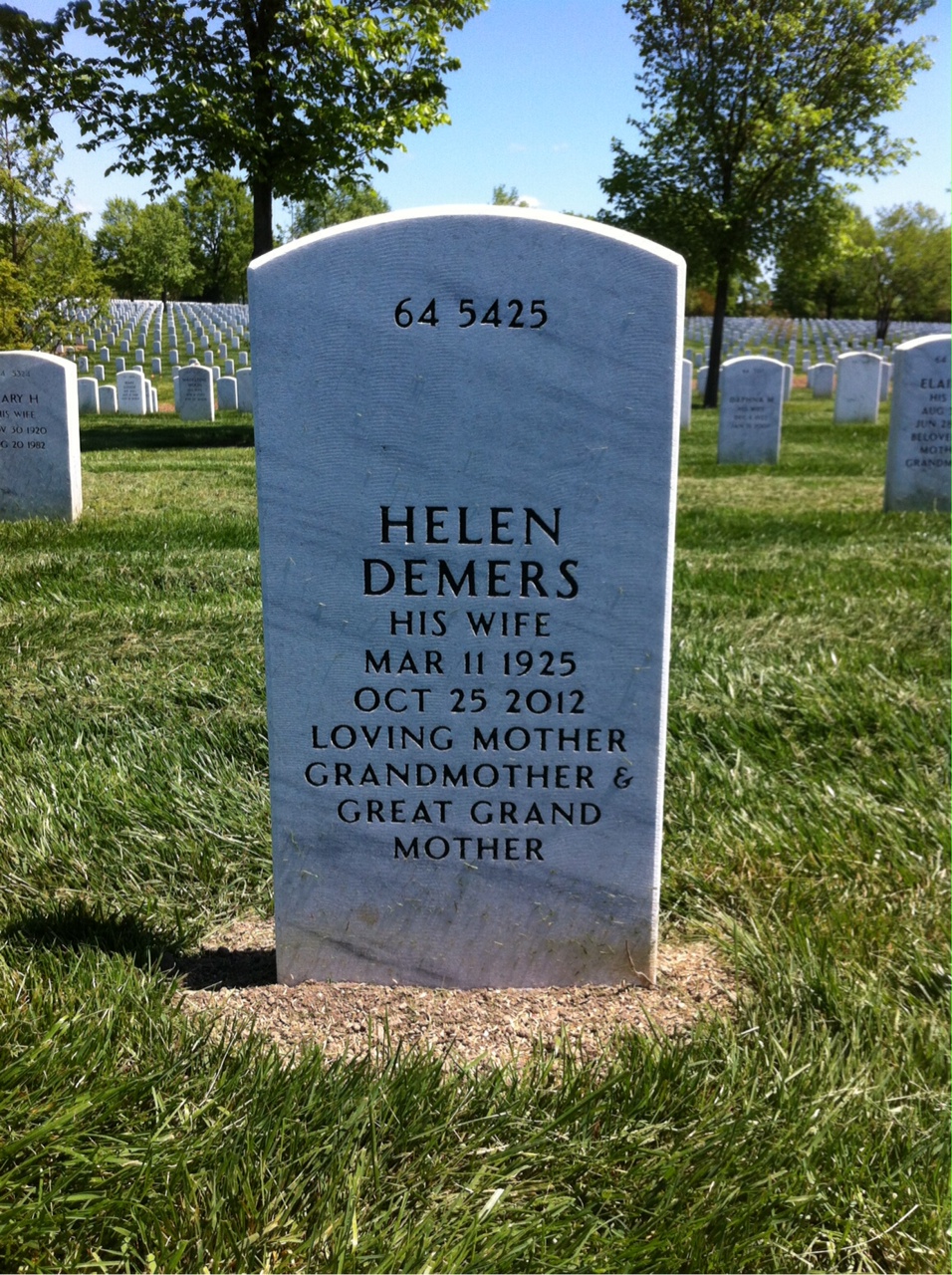 Back of headstone — Raymond Remillard