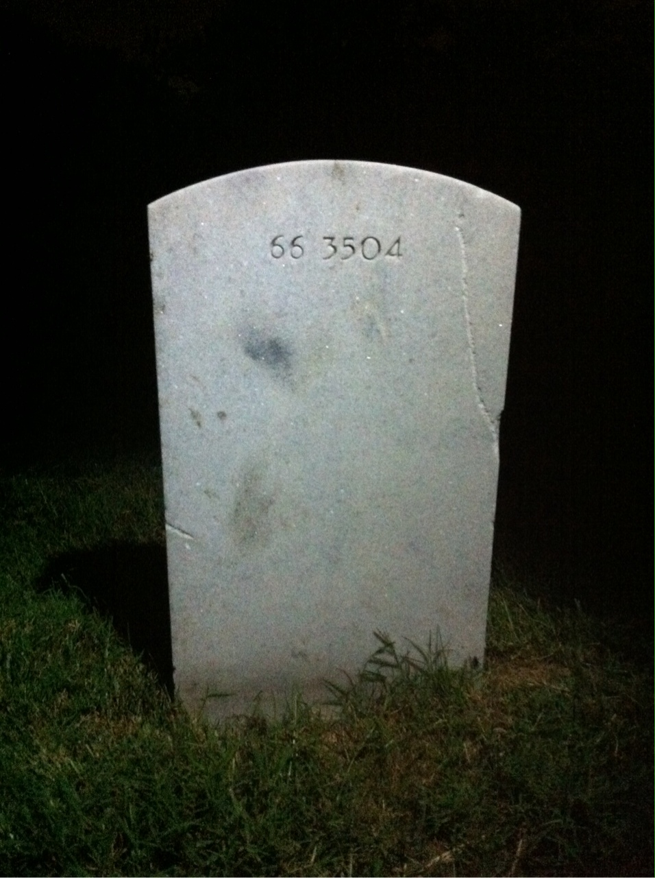 Back of headstone — George J Janda