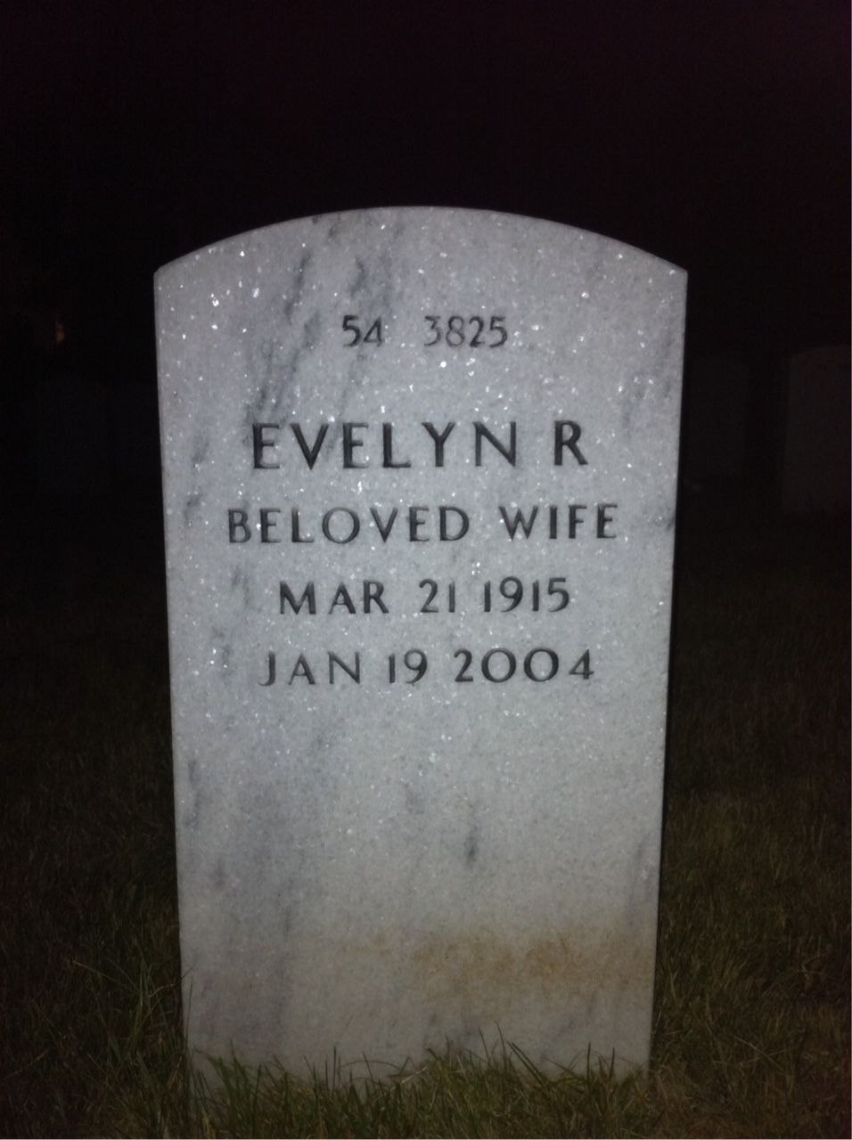 Back of headstone — Claude Parish
