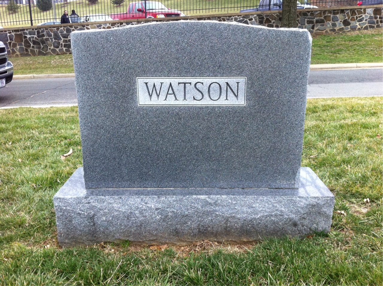 Back of headstone — Charles Watson