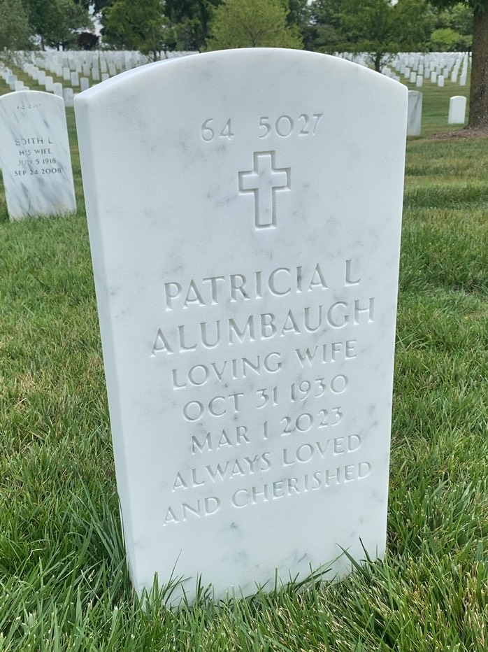 Back of headstone — Lester Alumbaugh