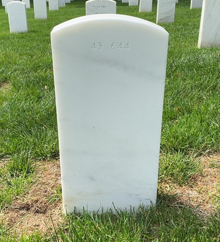 Back of headstone — Thomas Baden