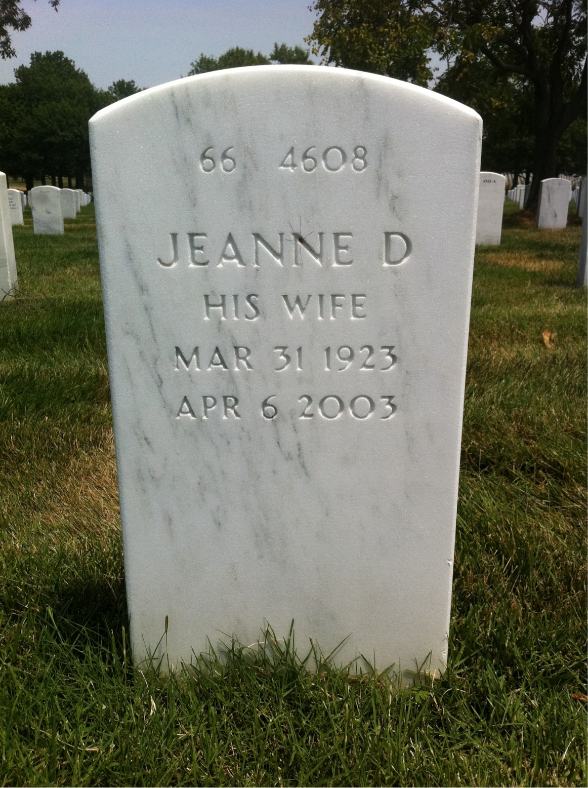 Back of headstone — Glenn Easton