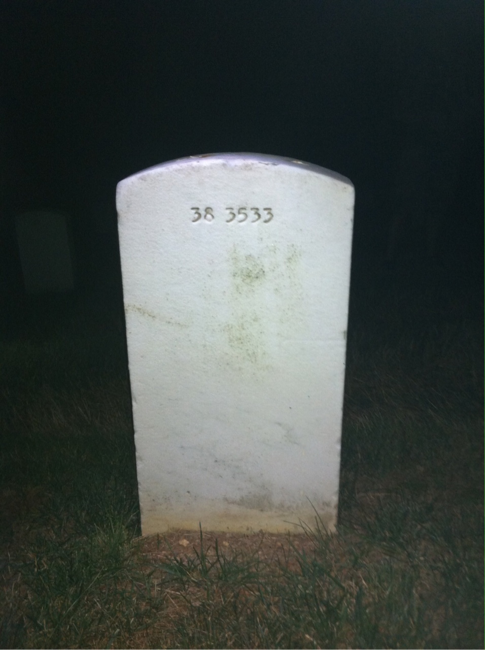 Back of headstone — Miles Ernal Roughton