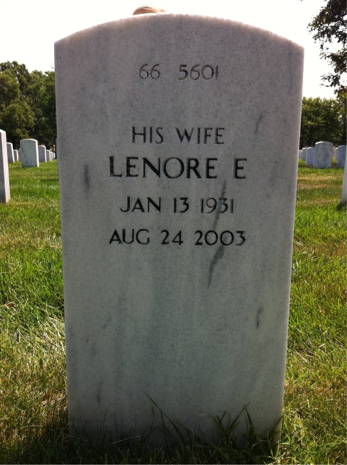 Back of headstone — Allen Shapero