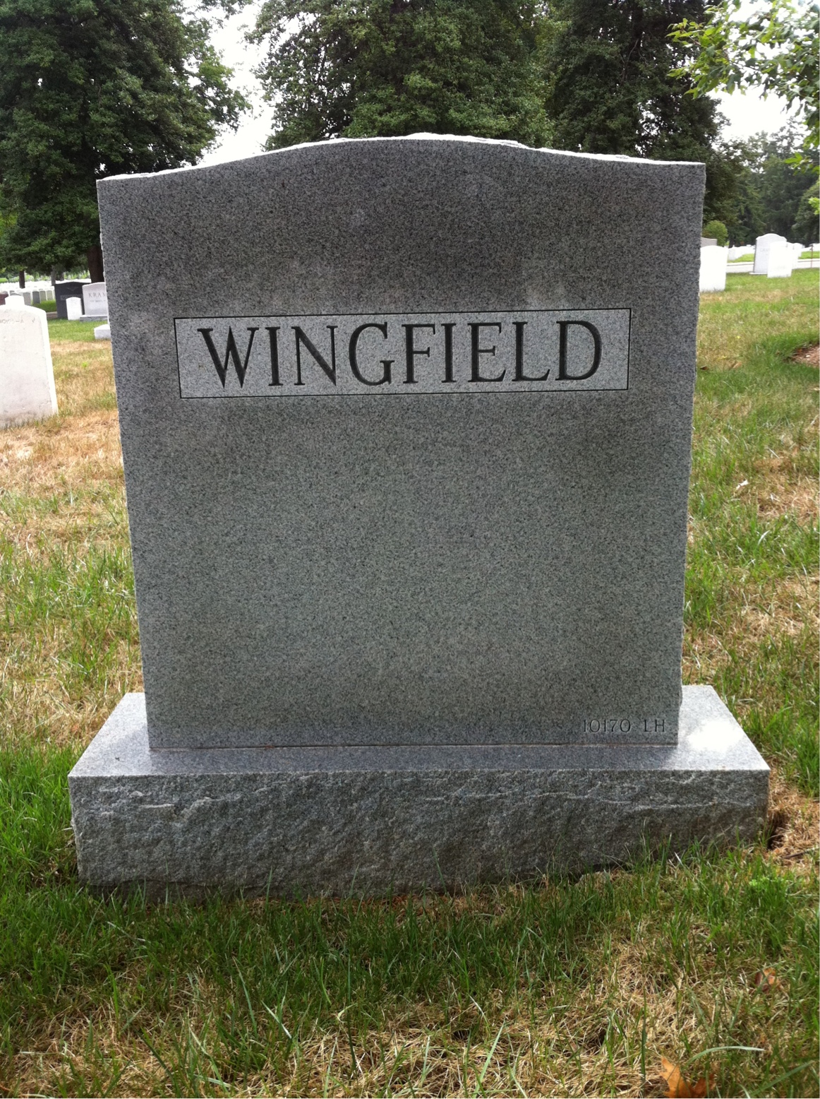 Back of headstone — Anita Wingfield