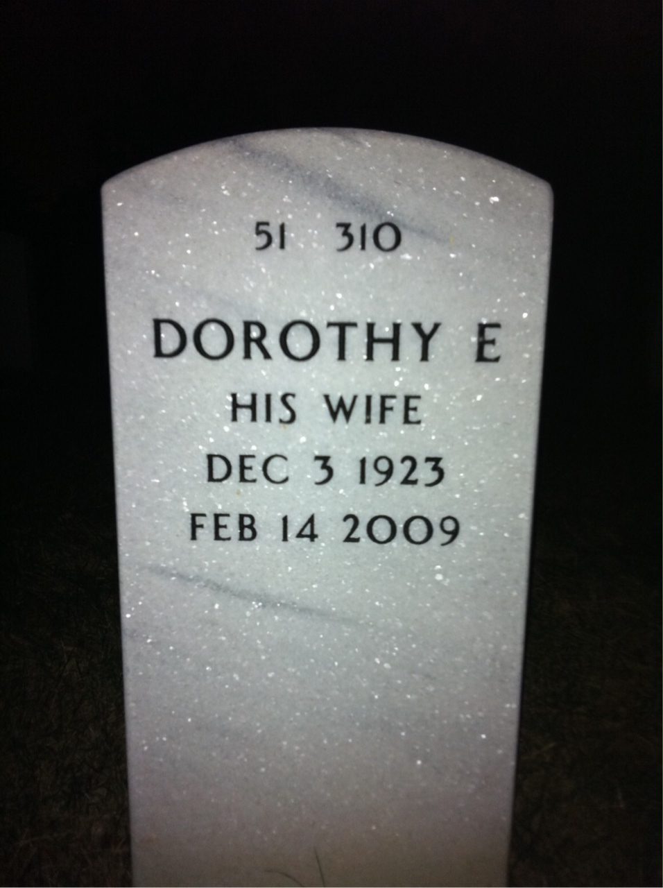 Back of headstone — Francis Welch