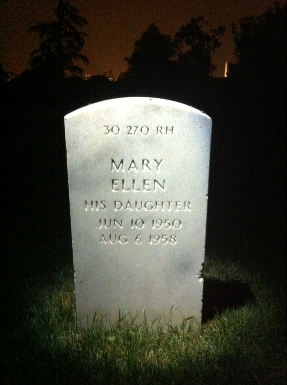 Back of headstone — Alexander Yaney