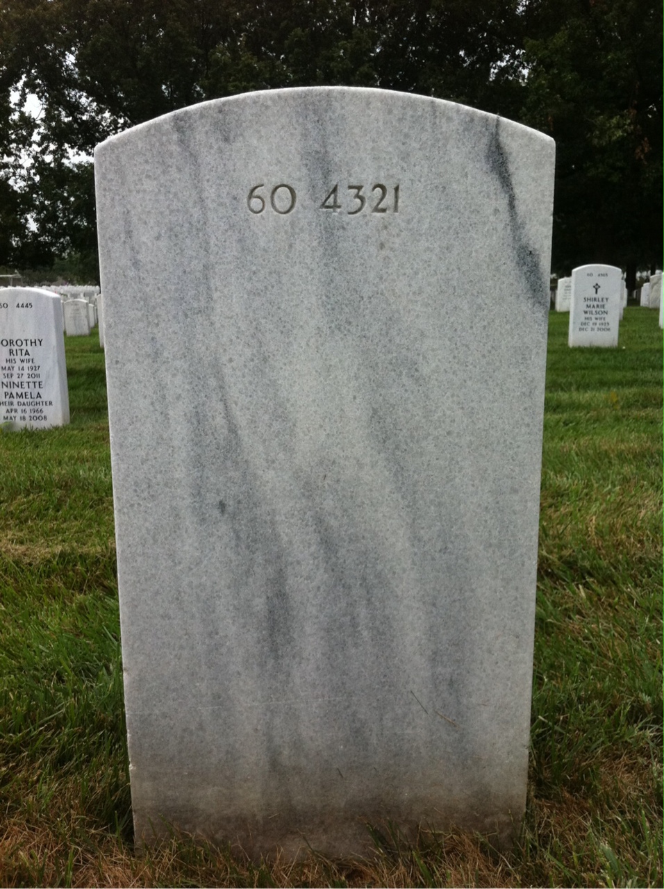 Back of headstone — James Athos