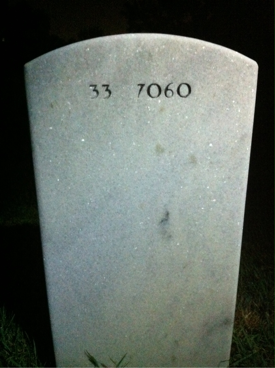 Back of headstone — Raymond Thom