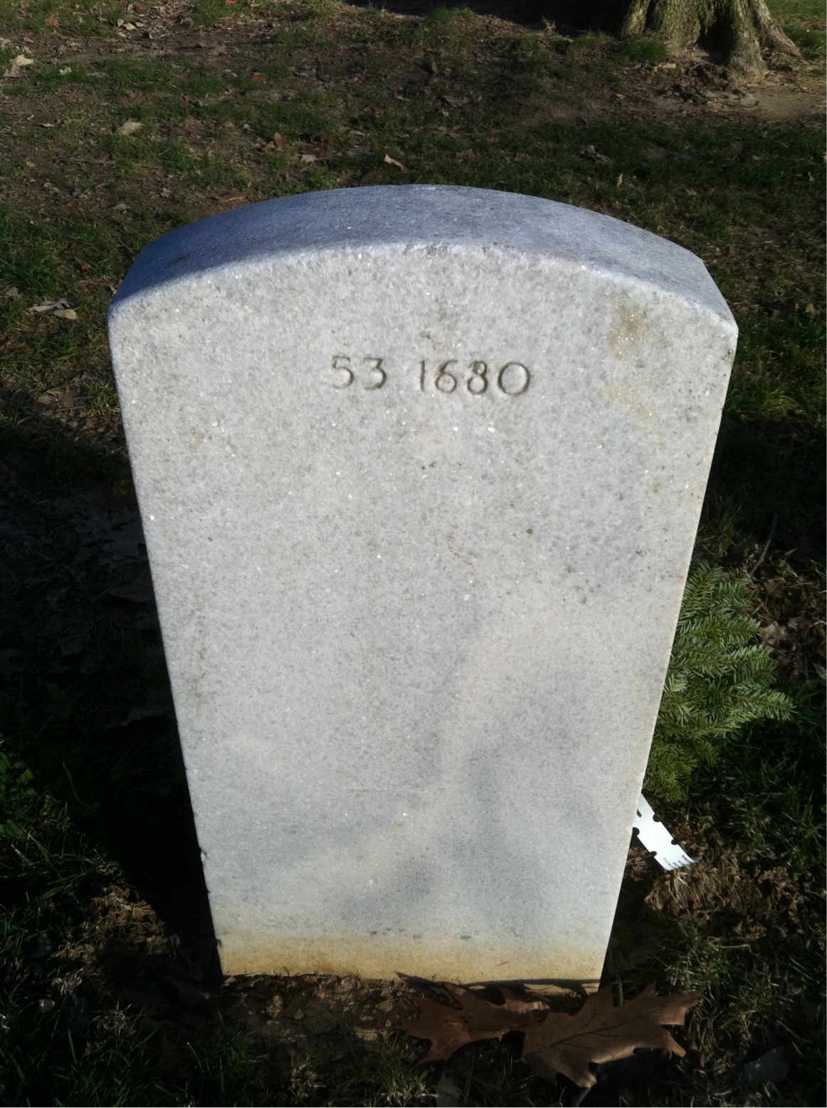 Back of headstone — Ralph Collins
