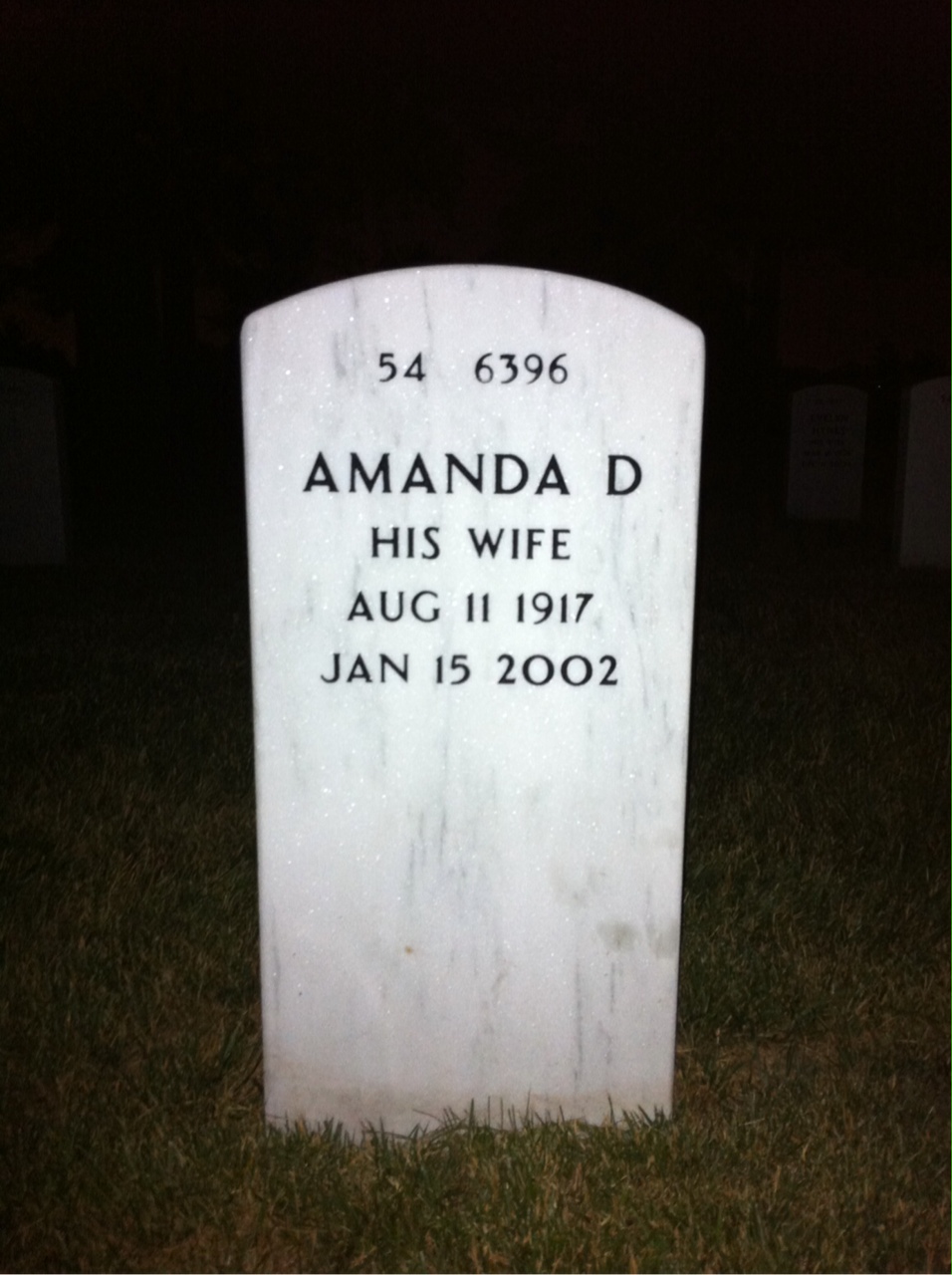 Back of headstone — Robert Almond