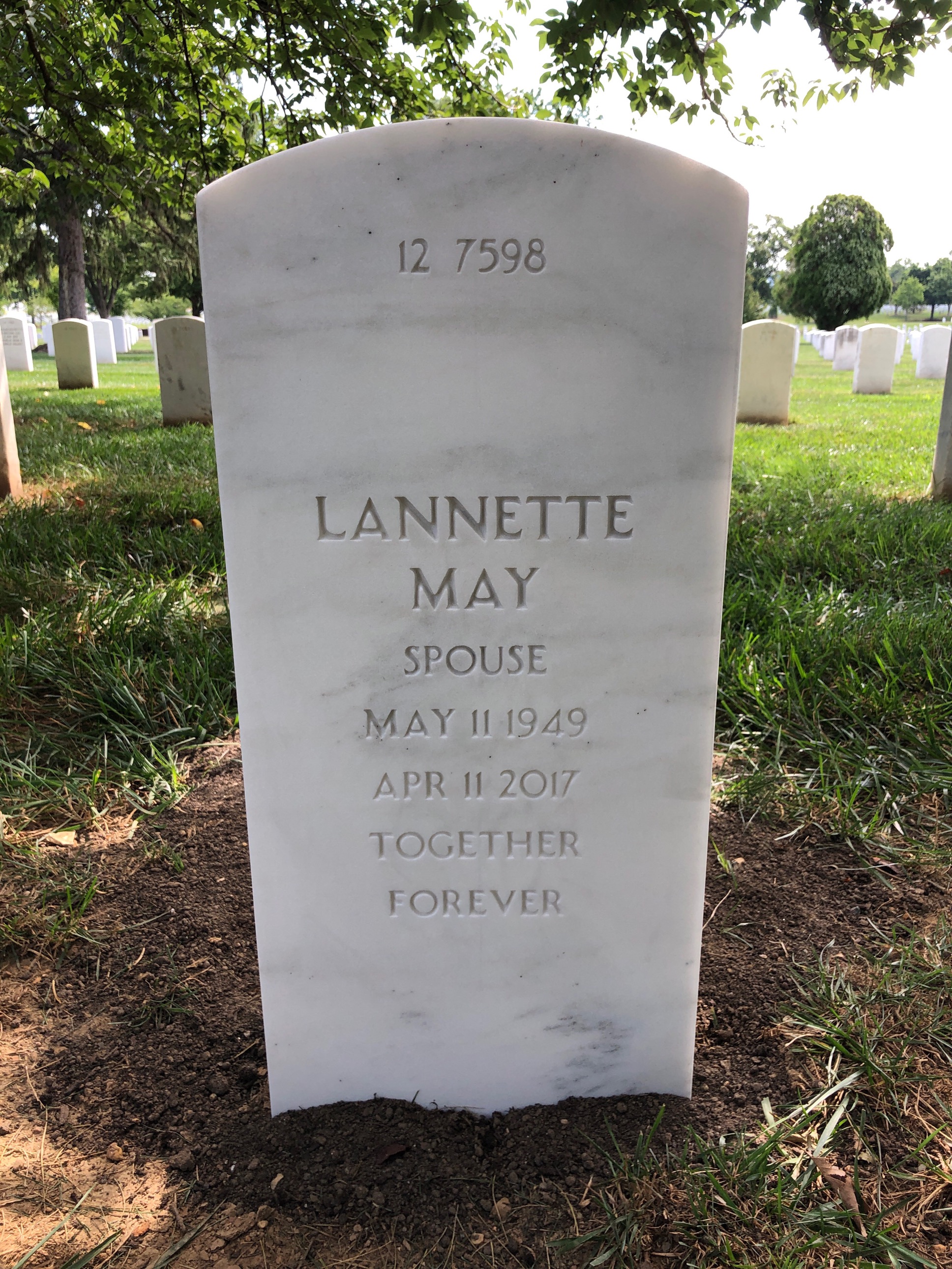 Back of headstone — Dennis Samsel