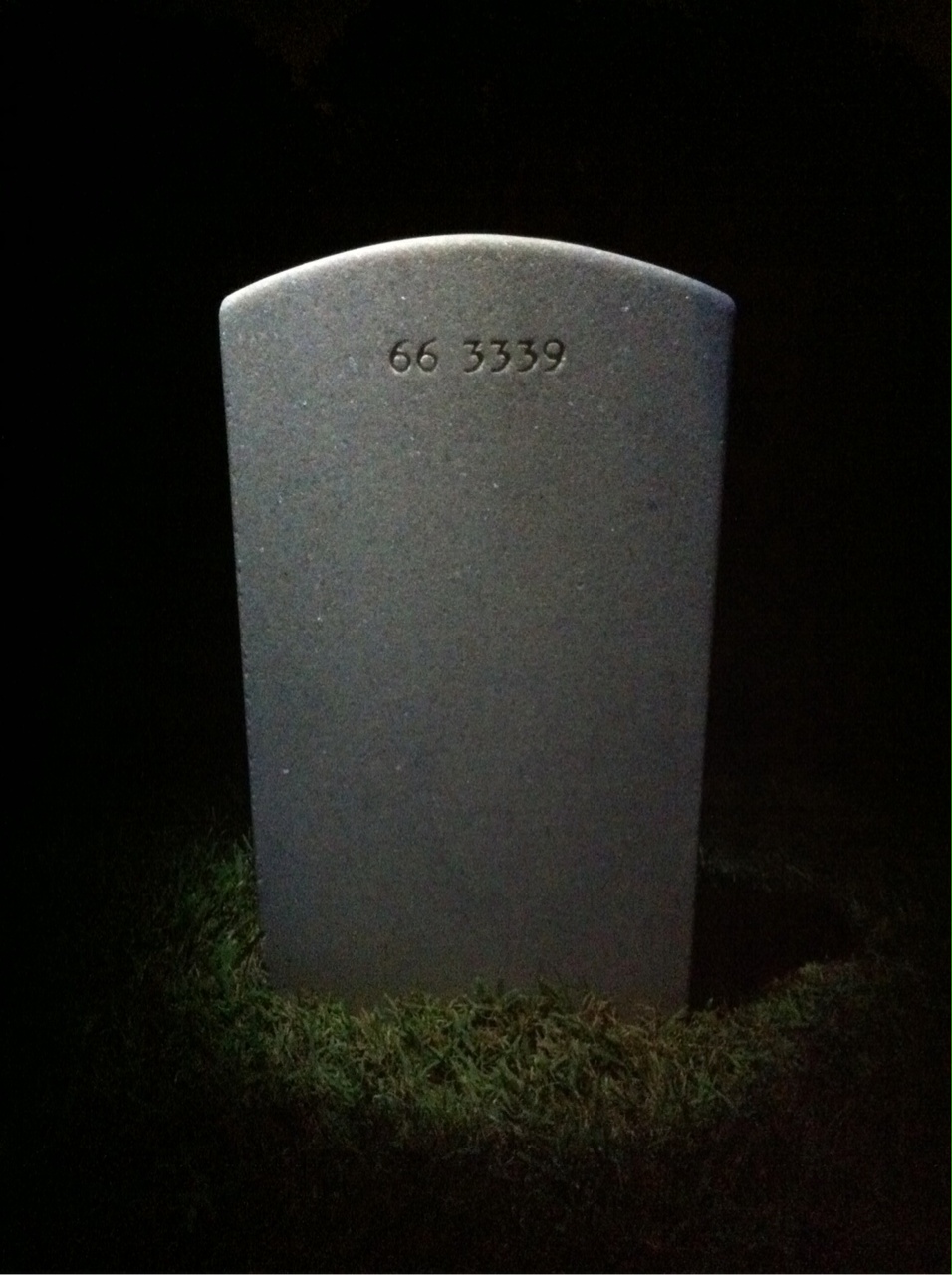 Back of headstone — John Asta