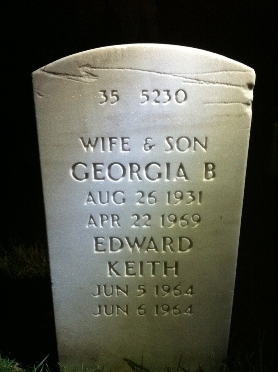 Back of headstone — William U Rosenmund