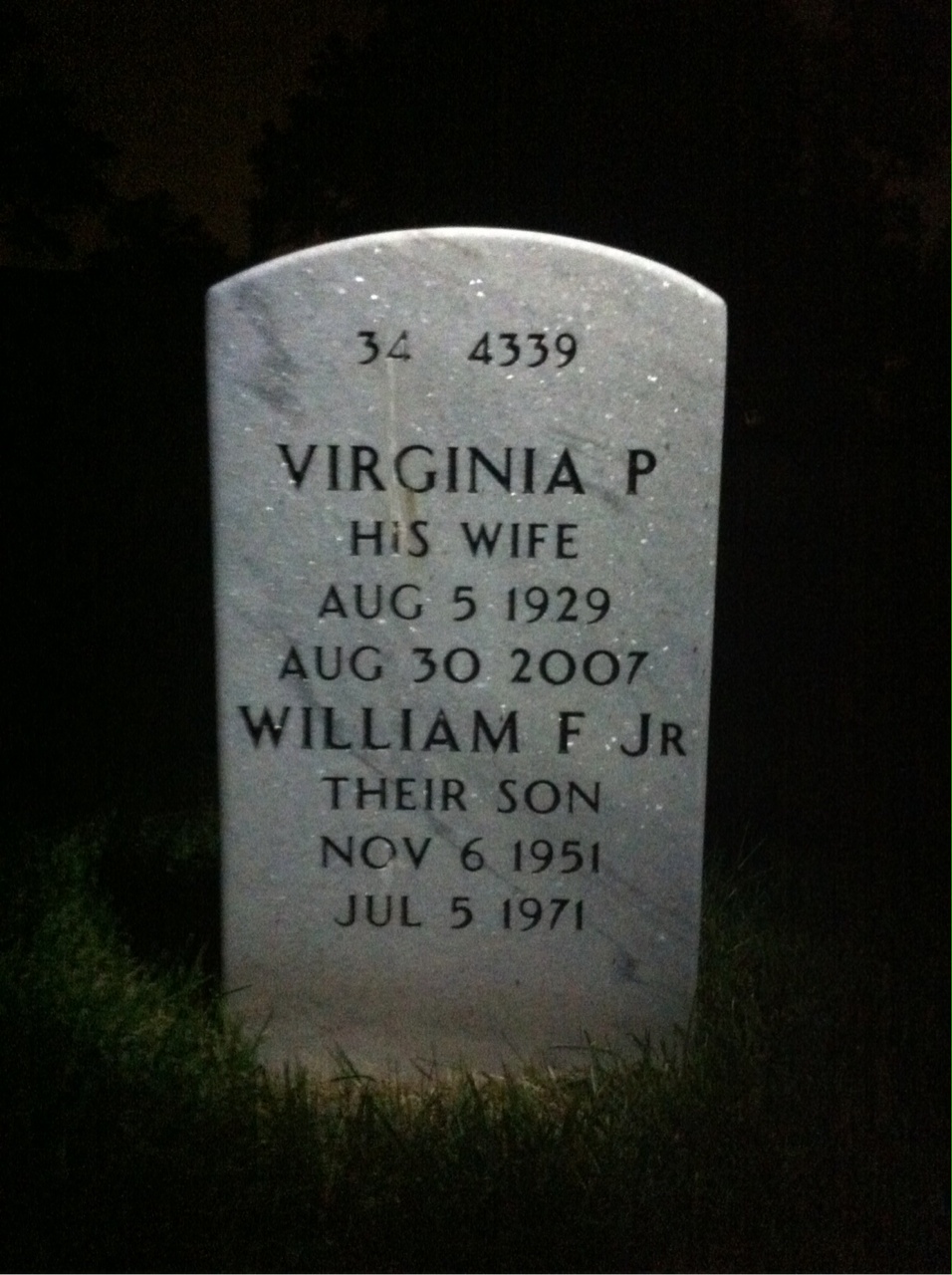 Back of headstone — William Rolland