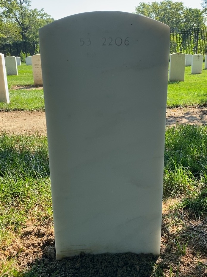 Back of headstone — Vincent R Demaria