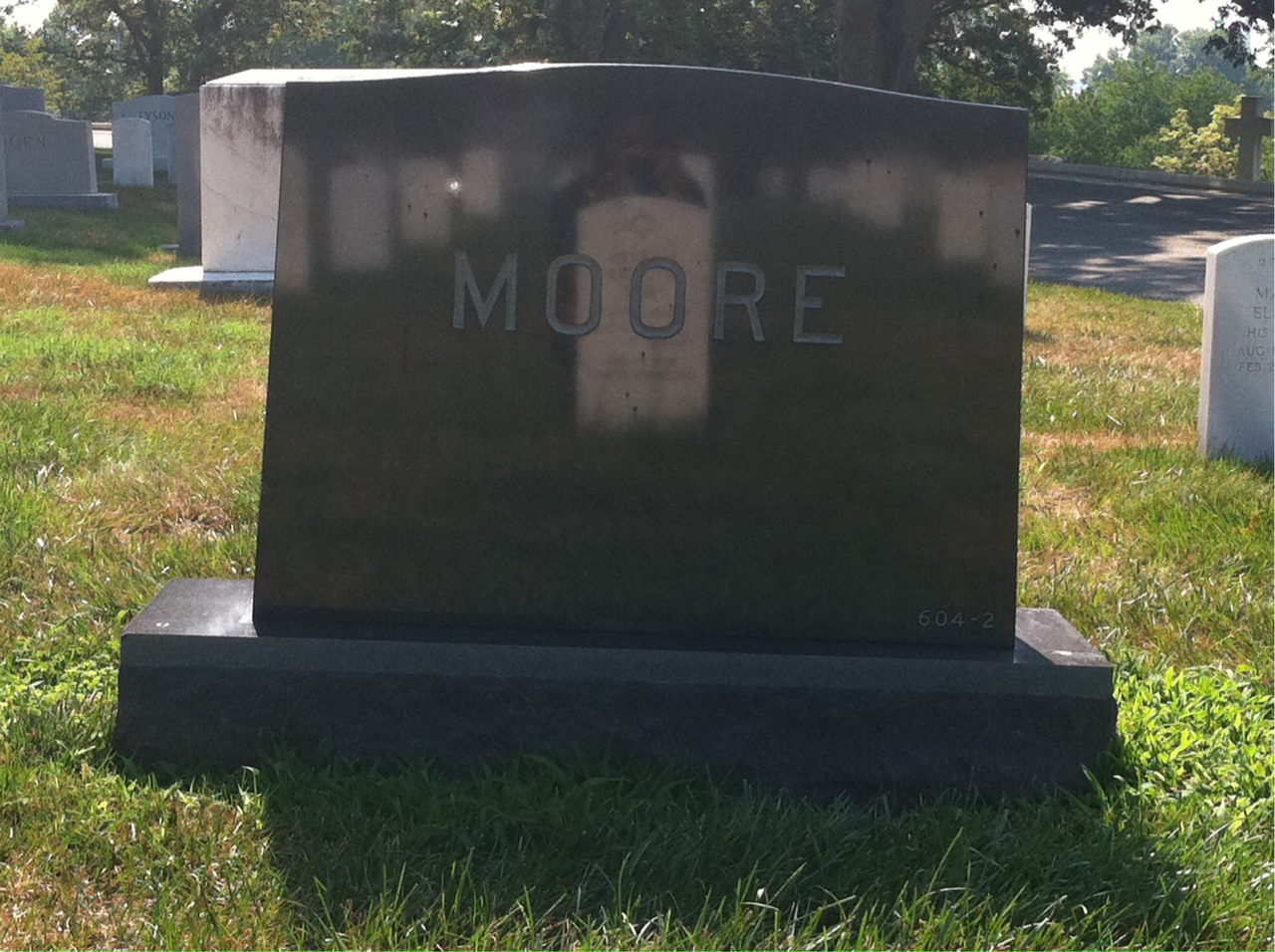 Back of headstone — Mary Moore