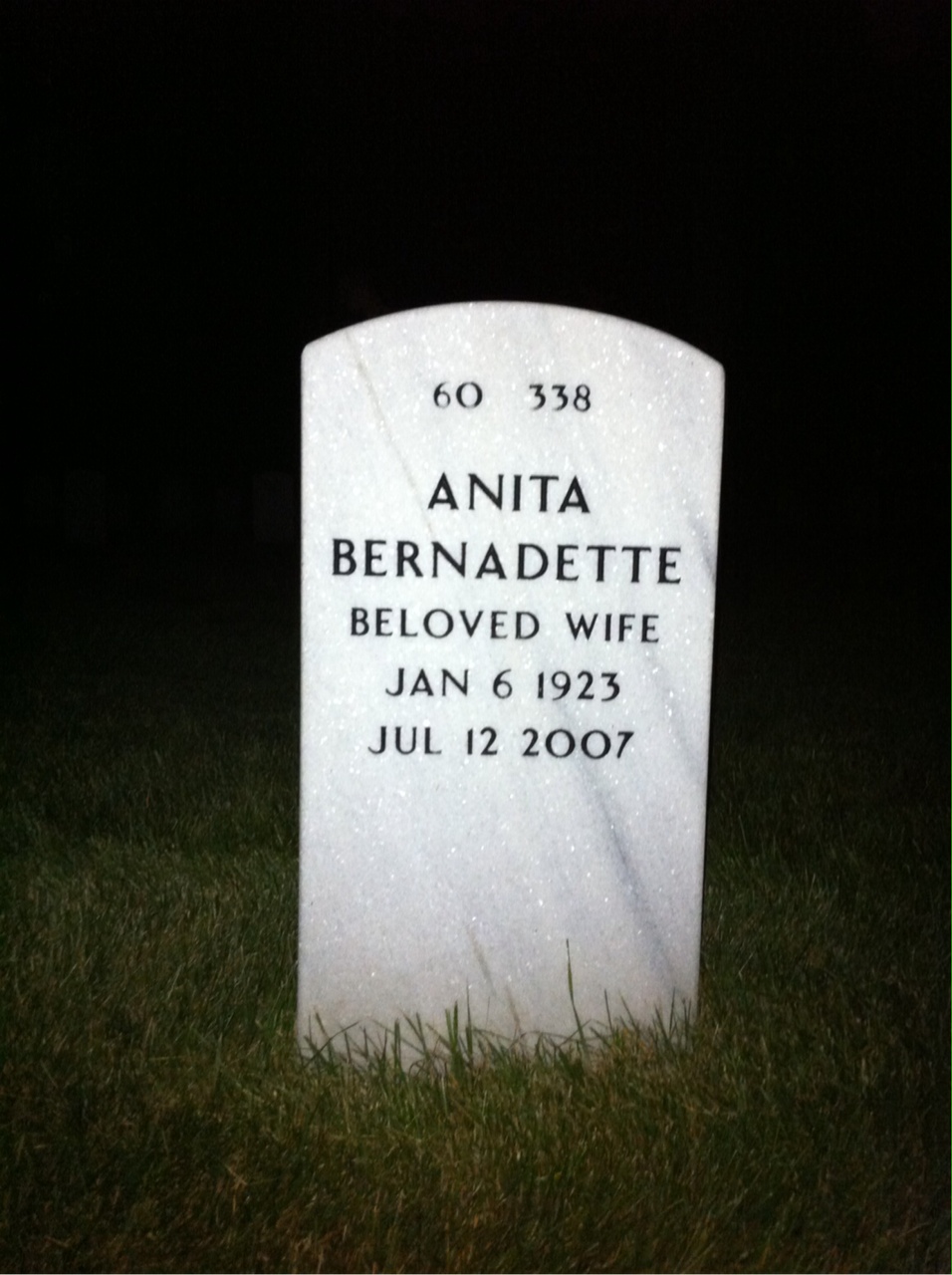 Back of headstone — Emanuel Barattino