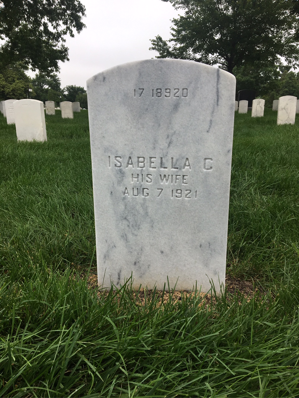 Back of headstone — Emanuel Minich