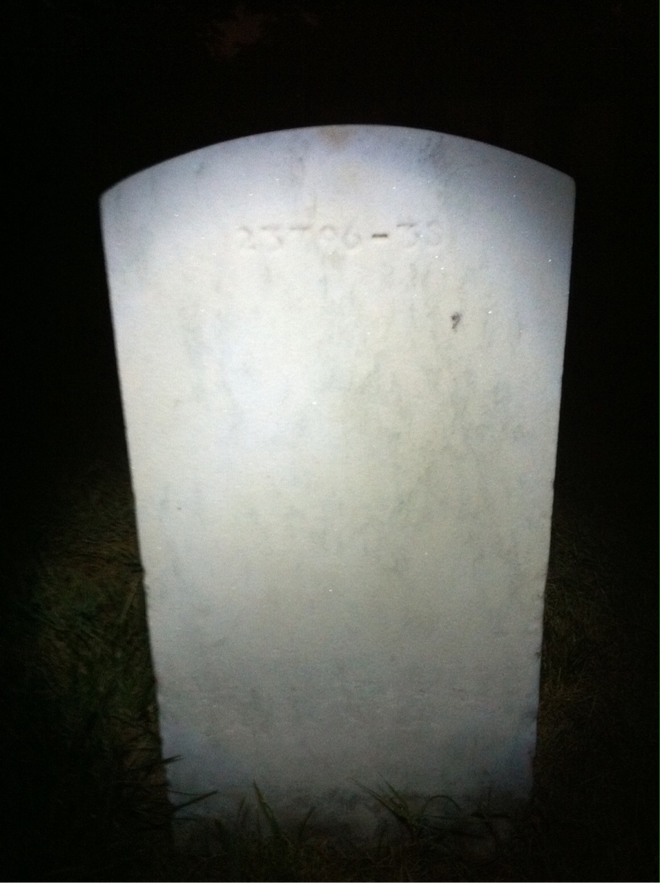 Back of headstone — Albert Mitchell