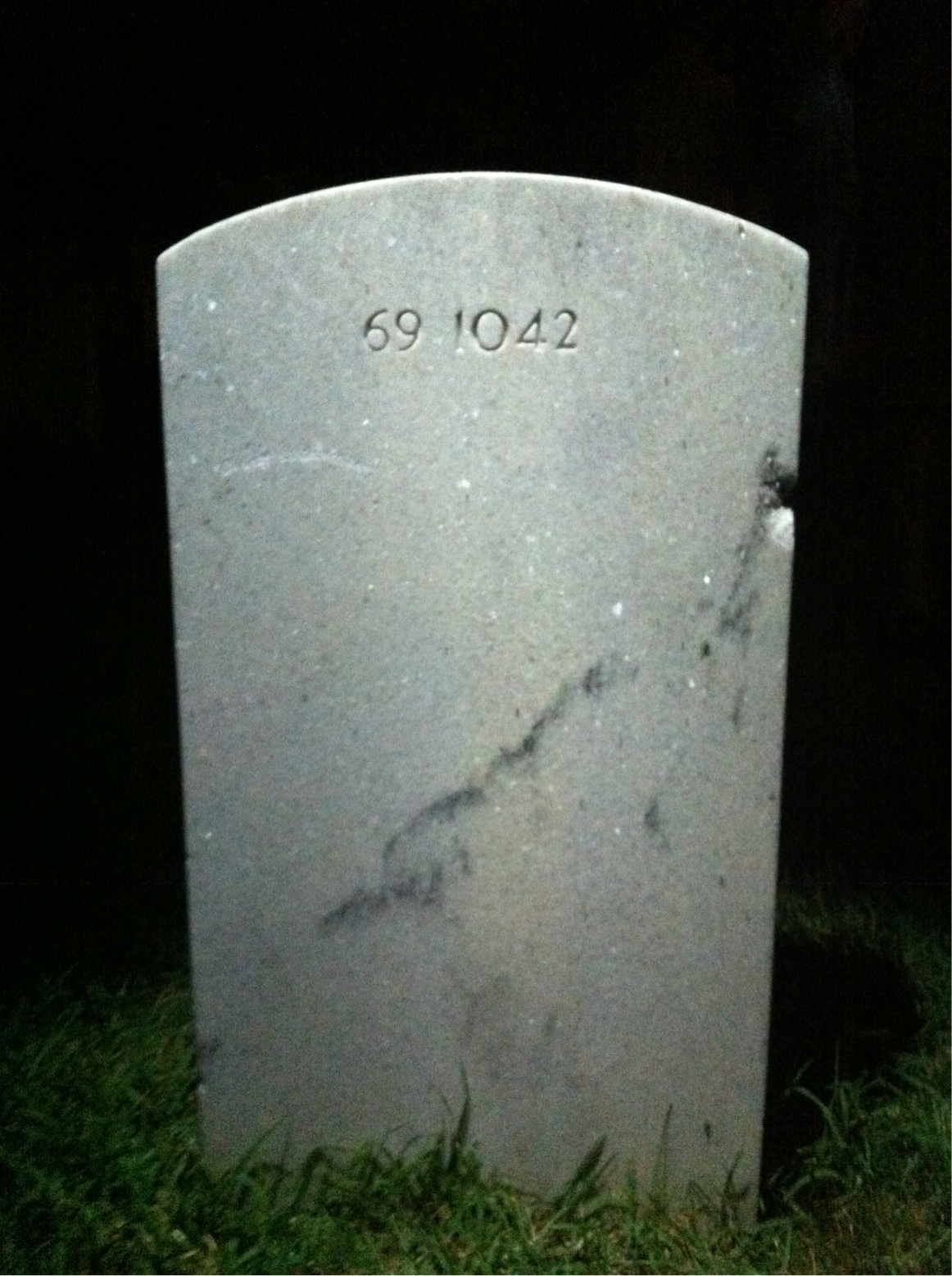 Back of headstone — Edward Allen