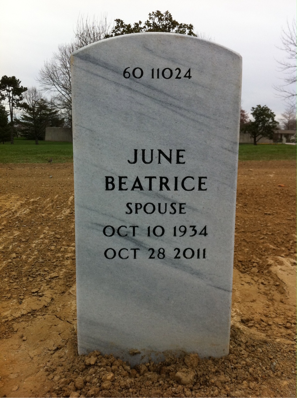 Back of headstone — Warren A Defazio