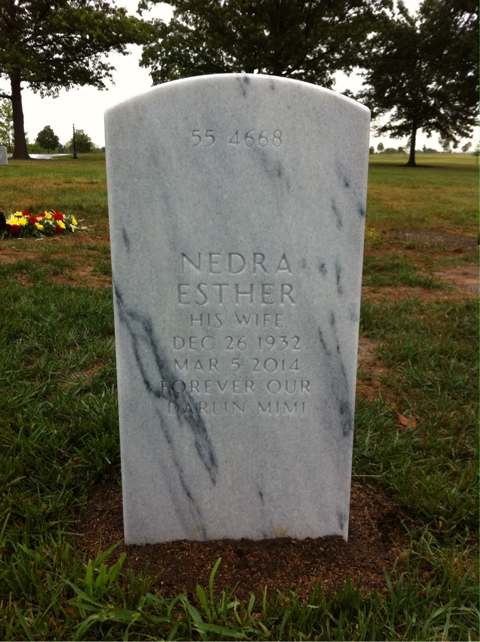 Back of headstone — Joseph Baumeister