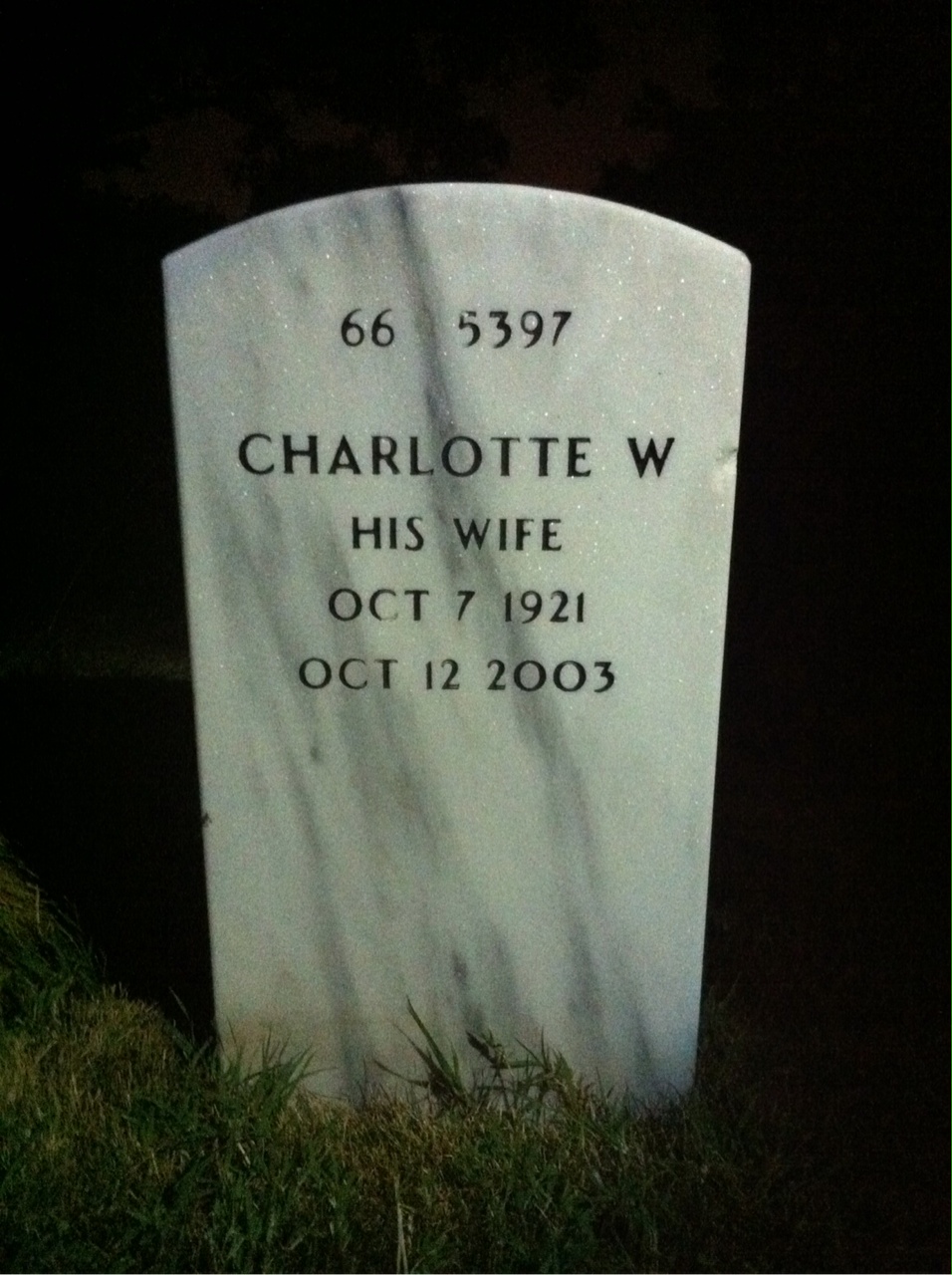Back of headstone — Blair Garrett